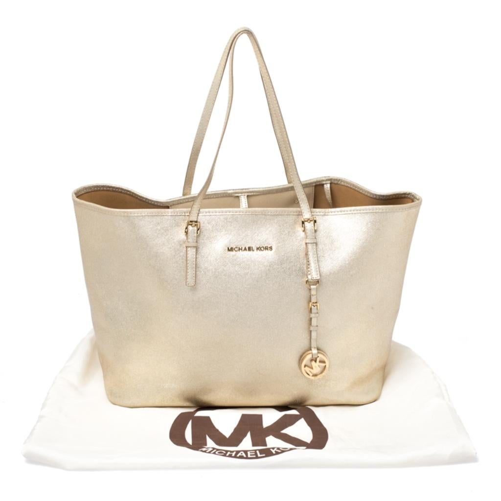 Michael Kors BeigeTan Canvas and Leather Large Shopper Tote For Sale at  1stDibs